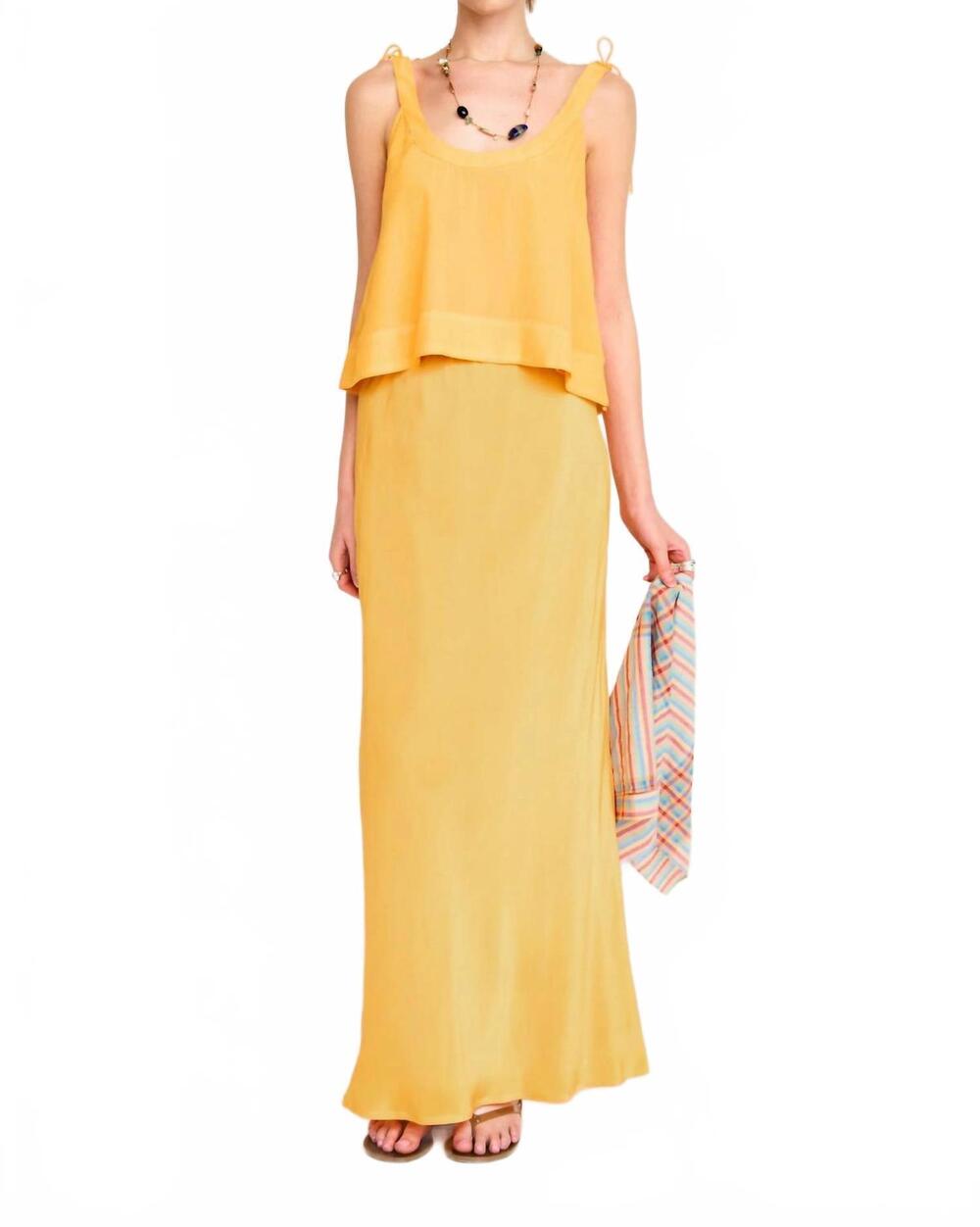 NEW MIRTH siena silk tank top in marigold - Picture 2 of 7